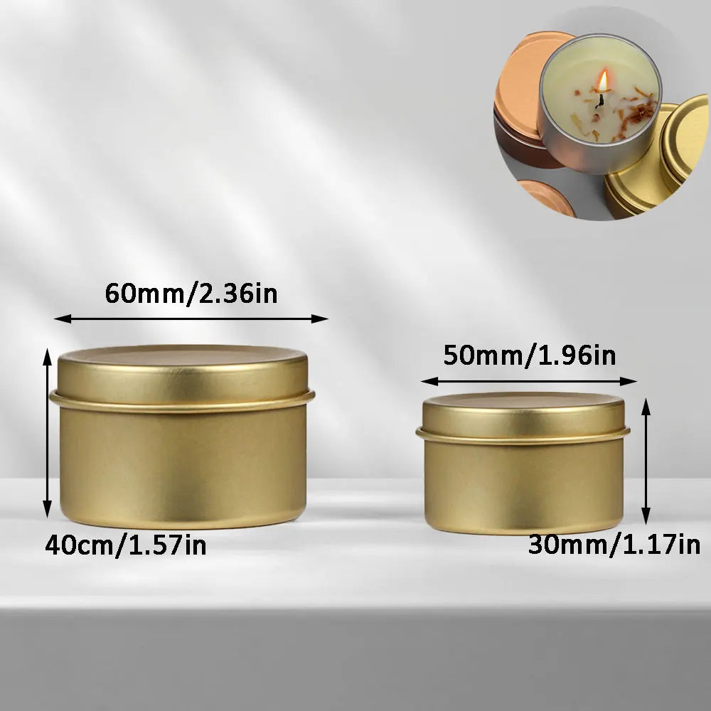 Scent Candle Jar Making Kit Metal Container for Candles Jewelry Storage Box Soy Wax Tins Home Fragrance Accessories Party Decor