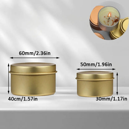 Scent Candle Jar Making Kit Metal Container for Candles Jewelry Storage Box Soy Wax Tins Home Fragrance Accessories Party Decor