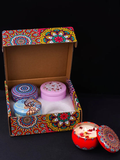 Luxury Scented Candle Set – 4pcs Arabian-Inspired Fragrance Candles in Decorative Jars