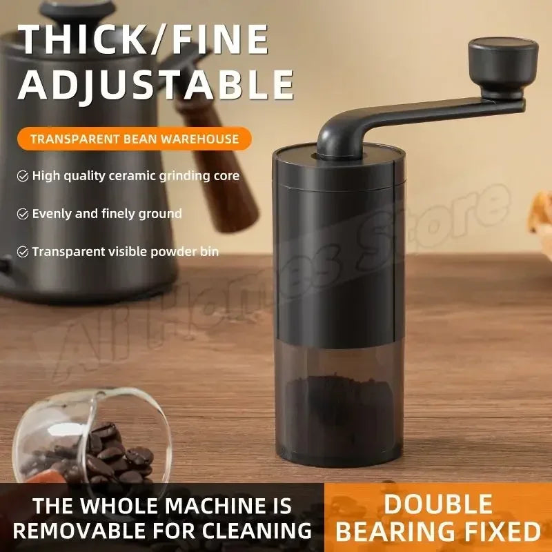Bearing Adjustable Coffeebe Manual Coffee Grinder Ceramic Grinding Core Professional Double Hand Crank Coffee Grinder CoffeeBean
