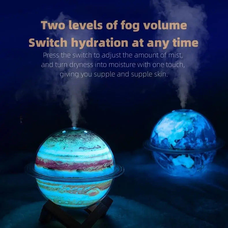3-in1 Galaxy/Planet Humidifier 7 Colors Night Lamp Portable Aromatherapy Diffuser USB Kids Quiet Atmosphere Creative Gift Deco