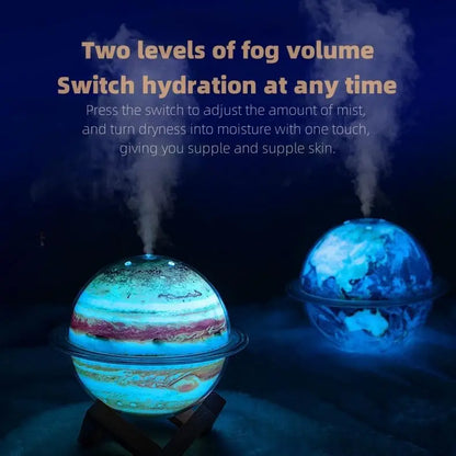 3-in1 Galaxy/Planet Humidifier 7 Colors Night Lamp Portable Aromatherapy Diffuser USB Kids Quiet Atmosphere Creative Gift Deco