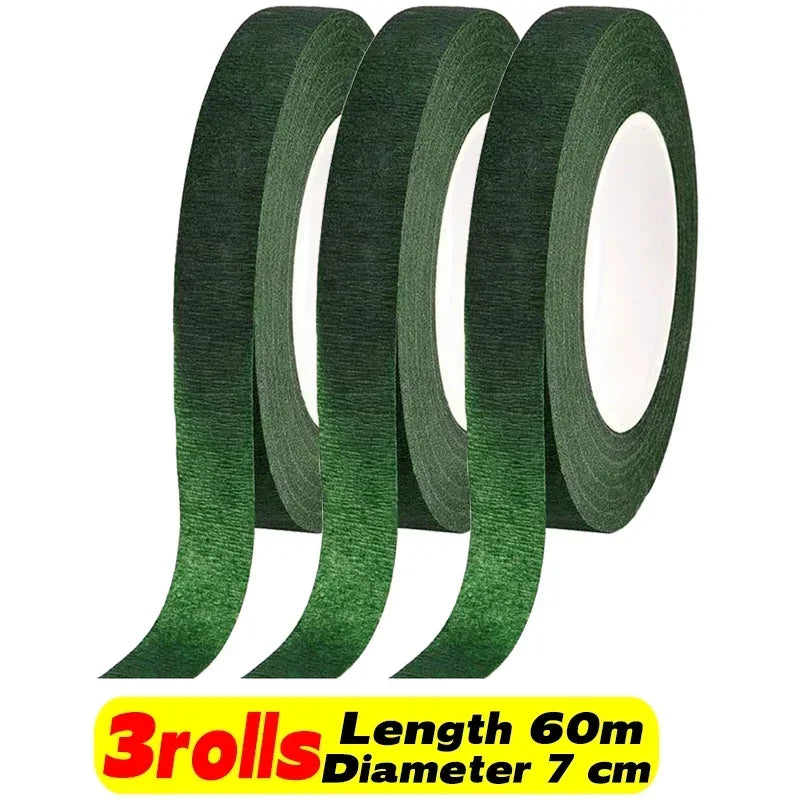 Self-Adhesive Green Floral Tape – DIY Flower Wrapping for Bouquets & Crafts