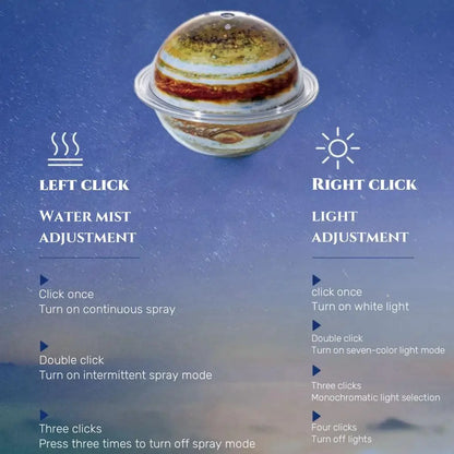 3-in1 Galaxy/Planet Humidifier 7 Colors Night Lamp Portable Aromatherapy Diffuser USB Kids Quiet Atmosphere Creative Gift Deco