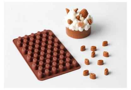 多腔咖啡豆硅胶模具 – DIY蜡烛、肥皂、树脂和烘焙工具