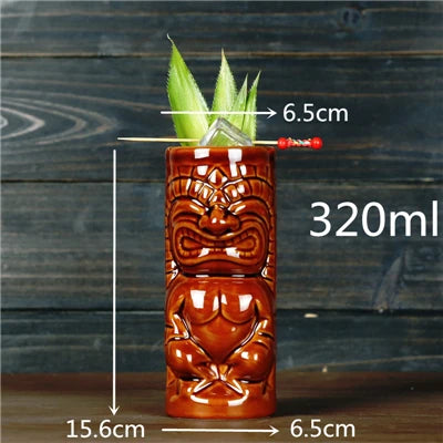 450ml Hawaii Tiki Ceramic Mug – Peralatan Minuman Bertemakan Tropika