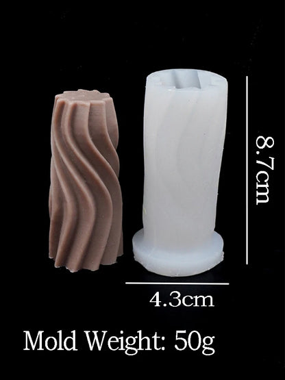 Wavy Stripe Silicone Candle Mold – Elegant DIY Twisted Pillar Candlestick Maker