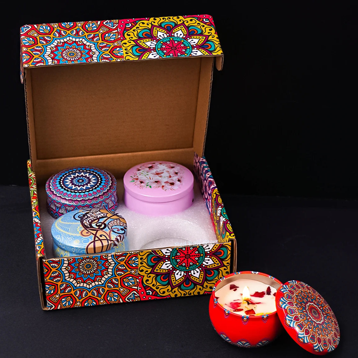 Luxury Scented Candle Set – 4pcs Arabian-Inspired Fragrance Candles in Decorative Jars