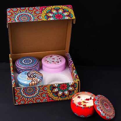 Luxury Scented Candle Set – 4pcs Arabian-Inspired Fragrance Candles in Decorative Jars