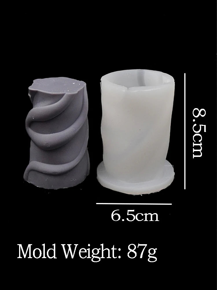 Wavy Stripe Silicone Candle Mold – Elegant DIY Twisted Pillar Candlestick Maker