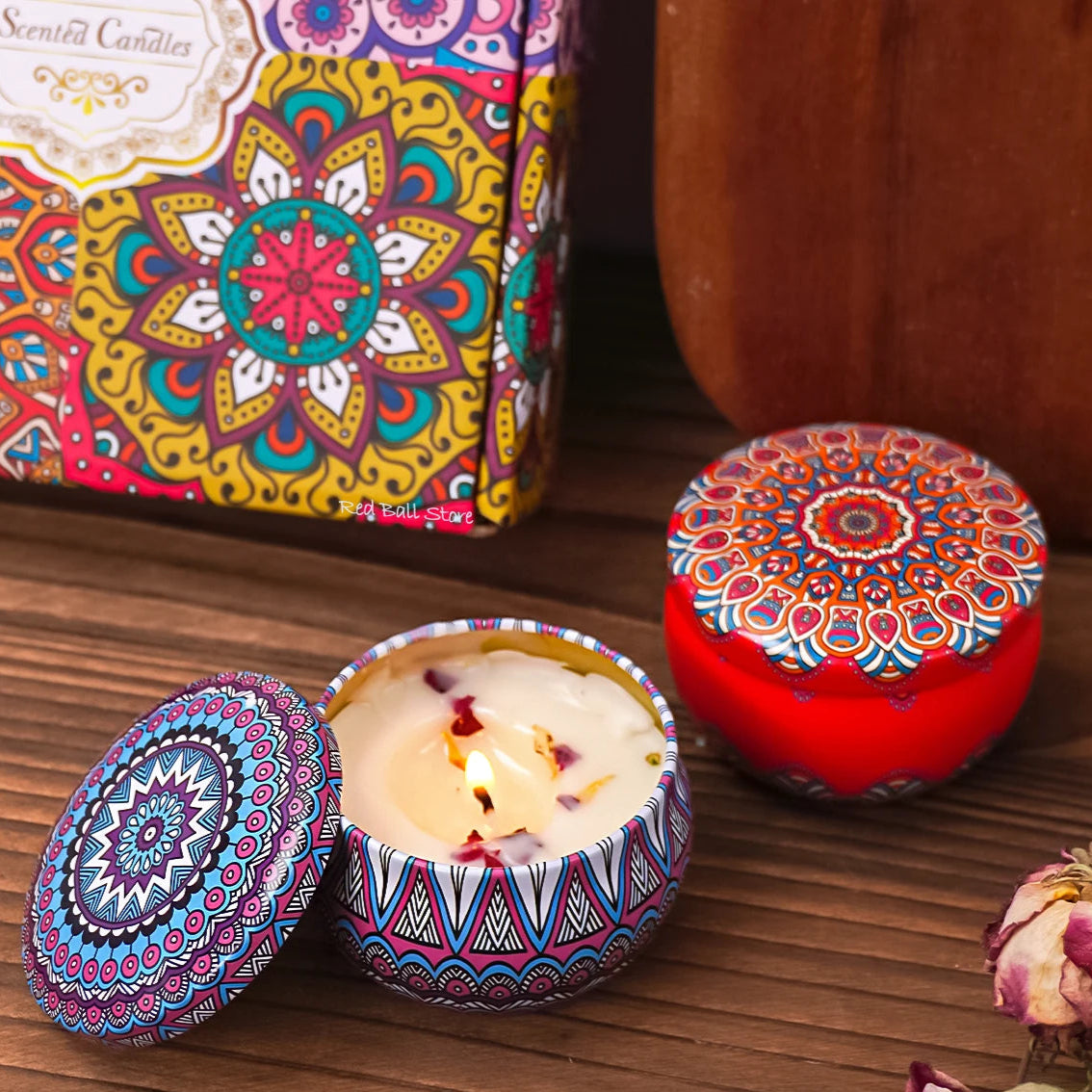 Luxury Scented Candle Set – 4pcs Arabian-Inspired Fragrance Candles in Decorative Jars