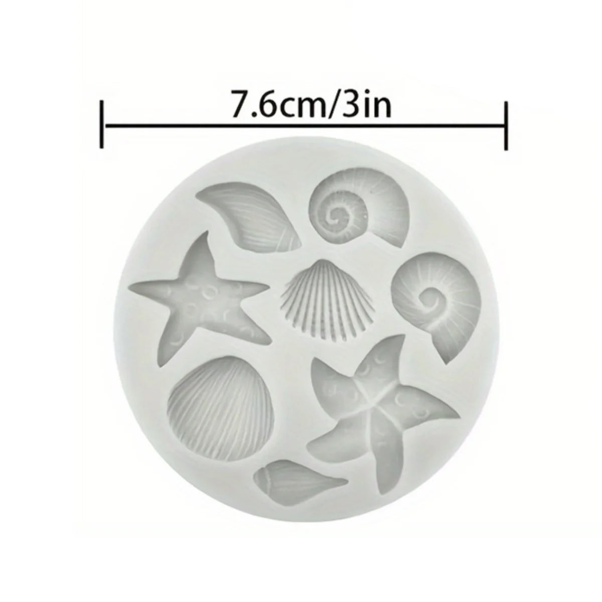 3PCS Ocean-Themed Silicone Molds – Conch, Starfish & Coral for Baking & Crafts