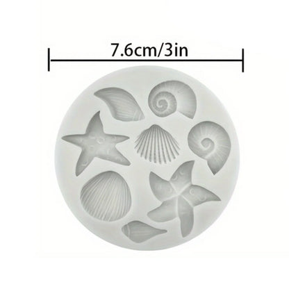 3PCS Ocean-Themed Silicone Molds – Conch, Starfish & Coral for Baking & Crafts