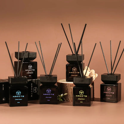 NAMSTE 100ML Reed Diffuser Set Siri Wangian Hotel Aromaterapi Tanpa Api Dalaman Wangian Tahan Lama Deodoran Bilik Mandi