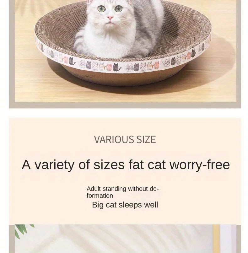 1pc Corrugated Paper Cat Scratcher and Toy Set - Durable and Fun Cat Scratching Pad for Happy and Healthy Felines