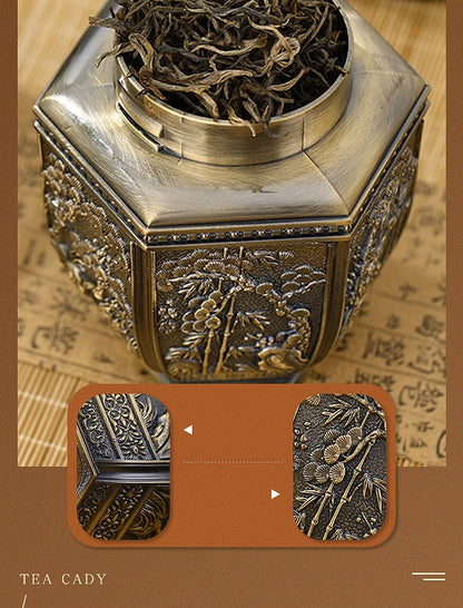 Logam Tin Teh Berkapasiti Besar Hijau Teh Hitam Balang Bekas Penyimpanan Kadi Kopi Gula Kotak Teh Dimeterai Dapur Rumah