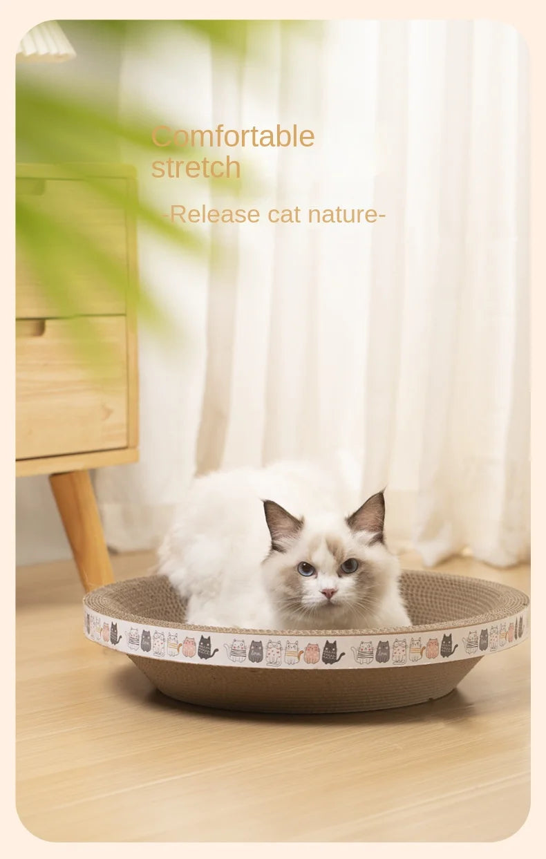 1pc Corrugated Paper Cat Scratcher and Toy Set - Durable and Fun Cat Scratching Pad for Happy and Healthy Felines