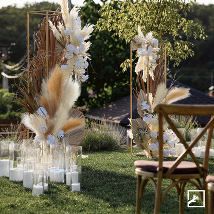 6PCS Artificial Pampas Grass – Fluffy Faux Reed Bouquet for Home, Wedding & Event Décor (Multiple Colors)