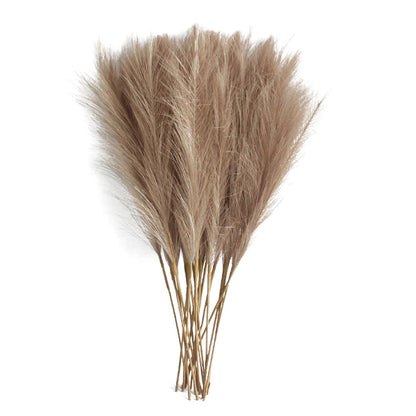 6PCS Artificial Pampas Grass – Fluffy Faux Reed Bouquet for Home, Wedding & Event Décor (Multiple Colors)