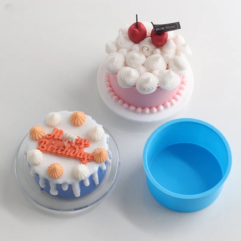 3D Cake-Shaped Silicone Molds – Realistic Dessert-Inspired Candle & Baking Molds