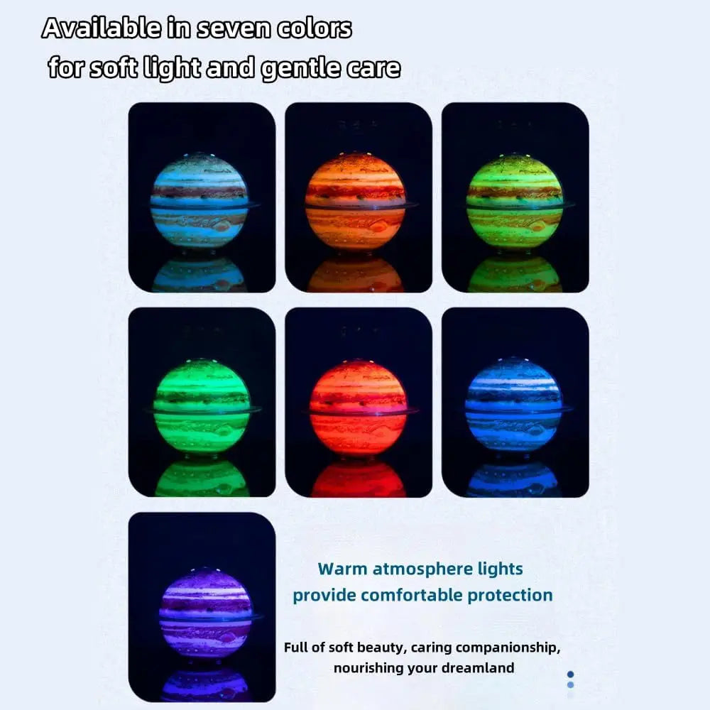 3-in1 Galaxy/Planet Humidifier 7 Colors Night Lamp Portable Aromatherapy Diffuser USB Kids Quiet Atmosphere Creative Gift Deco