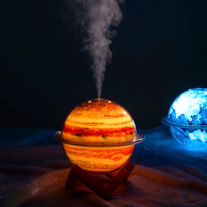 3-in1 Galaxy/Planet Humidifier 7 Colors Night Lamp Portable Aromatherapy Diffuser USB Kids Quiet Atmosphere Creative Gift Deco