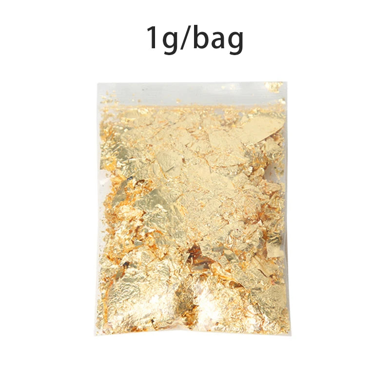 Serpihan Kerajang Emas, Perak &amp; Mawar Emas – 1g-3g Daun Metalik untuk Membuat Lilin, Kraf &amp; Hiasan DIY