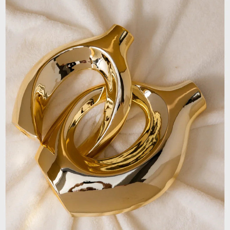 Hollow Out Embrace Ceramic Vase – Modern Irregular Cross-Shaped Tubular Design