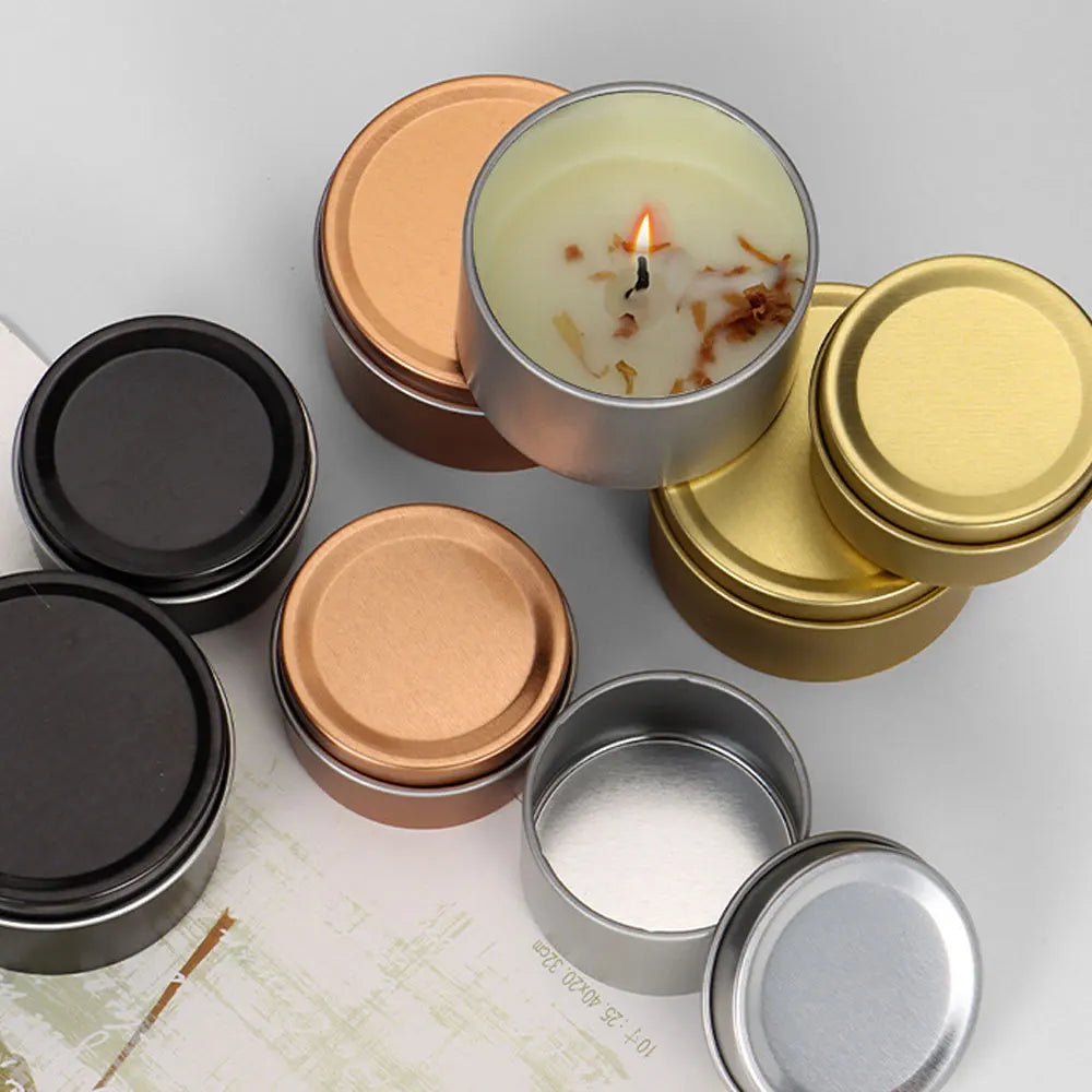 Scent Candle Jar Making Kit Metal Container for Candles Jewelry Storage Box Soy Wax Tins Home Fragrance Accessories Party Decor