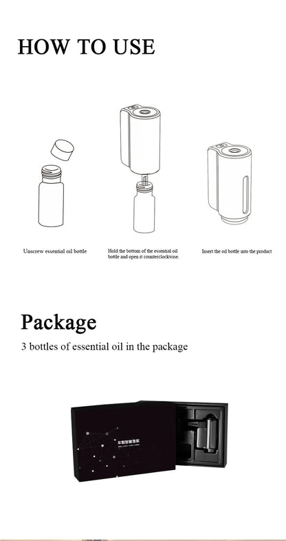 Penyegar &amp; Pelembap Udara Kereta – Penyebar Aroma Dwi-Fungsi dengan Minyak Pati