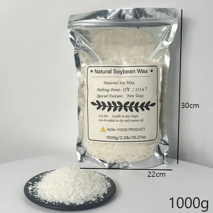 100% Natural Soy Wax Granules – Additive-Free, Smokeless Candle Making Wax (100g - 1KG)