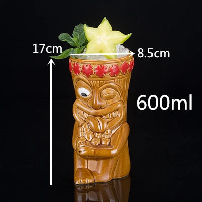 450ml Hawaii Tiki Ceramic Mug – Peralatan Minuman Bertemakan Tropika