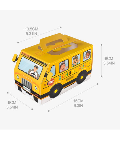 5PCS Gula-gula Bertema Bas Sekolah &amp; Kotak Snek – Pembungkusan Hadiah Seronok untuk Hari Lahir Kanak-kanak &amp; Majlis Kembali ke Sekolah!
