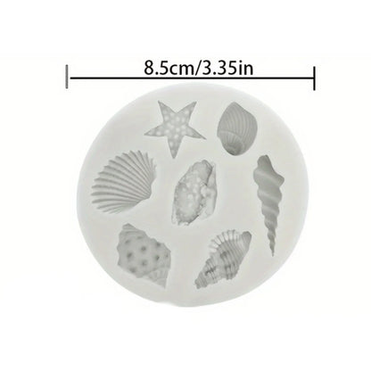 3PCS Ocean-Themed Silicone Molds – Conch, Starfish & Coral for Baking & Crafts