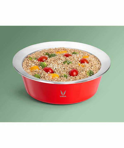 HauteCase - Kaserol Bertebat Keluli Tahan Karat Dengan Tudung | Periuk Kes Panas dan Bekas Makanan Termos | Kuali Periuk Kaserol Panas dengan Tudung 1.5L + Tudung Tindanan 