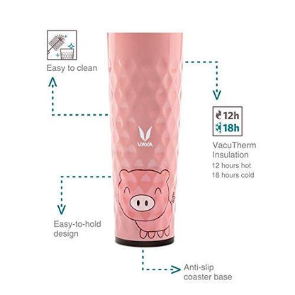 Drynk 3 in 1 Stainless Steel Water Bottle (Tumbler+Sipper+Gulper) with 2 Cups, 600 ml