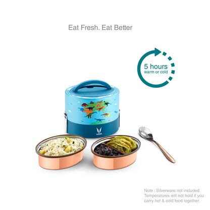 Tyffyn Copper-Finished Stainless Steel Lunch Box, 600 ml, 2 Containers