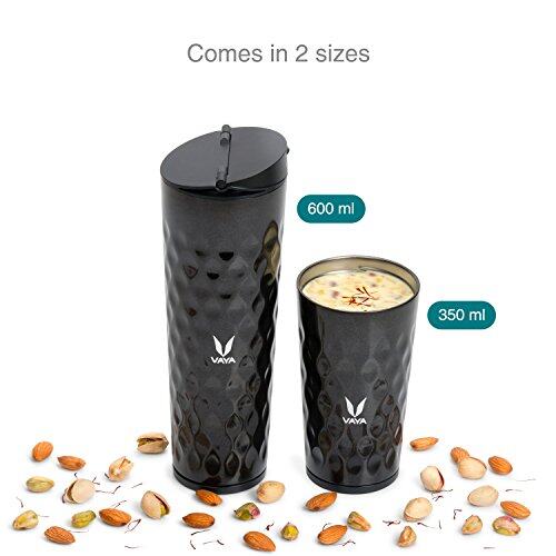 Drynk 350 ml 3 in 1 Vacuum Insulated Stainless Steel Gulper and Sipper Water Bottle (Tumbler+Sipper+Gulper) with 2 Cups, Thermos Flask