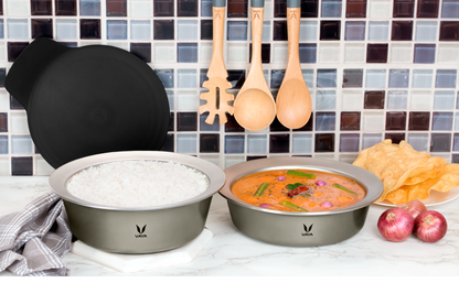 HauteCase - Kaserol Bertebat Keluli Tahan Karat Dengan Tudung | Periuk Kes Panas dan Bekas Makanan Termos | Kuali Periuk Kaserol Panas dengan Tudung 1.5L + Tudung Tindanan 