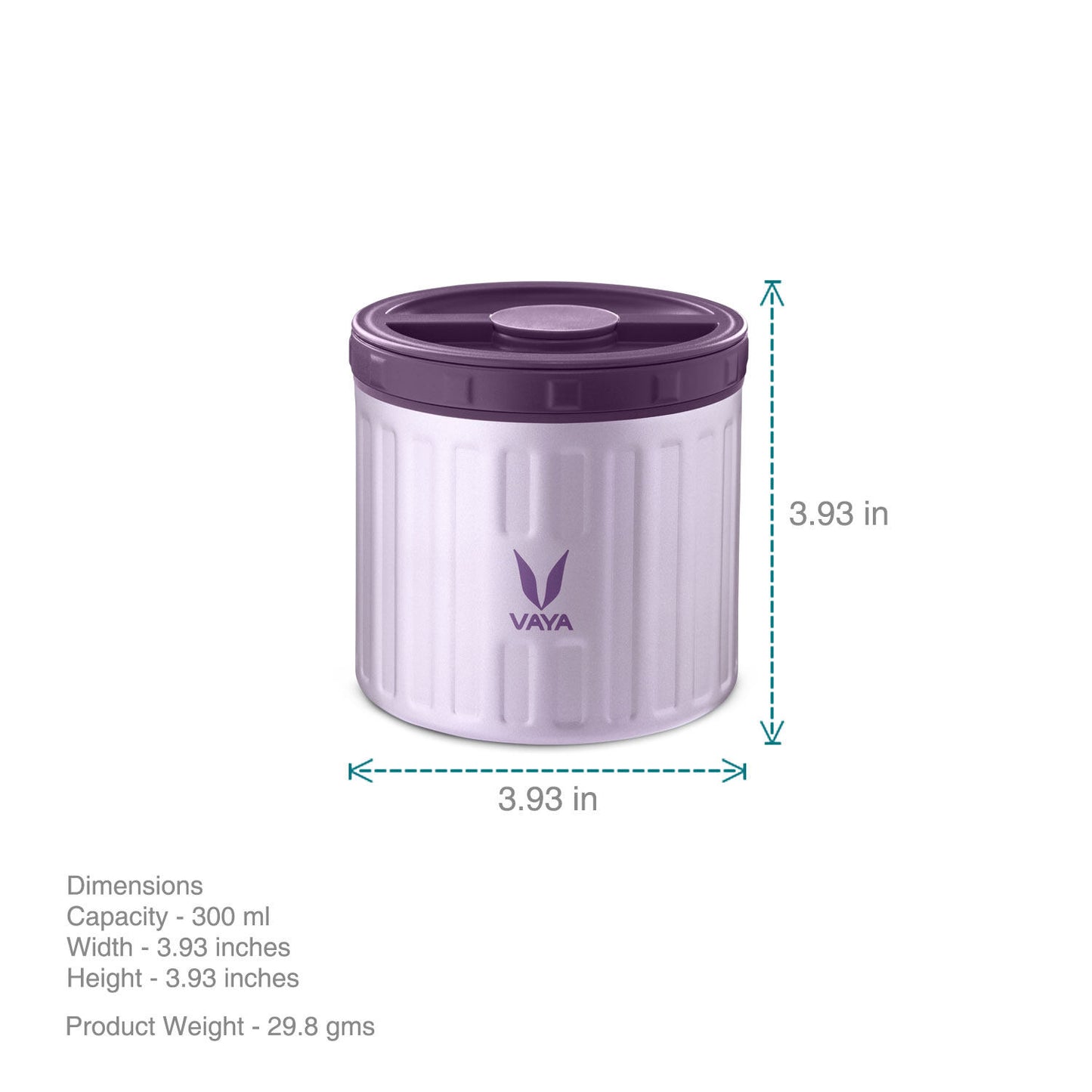 保鲜盒 300 毫升 - 真空隔热不锈钢餐盒、沙拉盒、餐盒、便携式午餐盒、水果盒，1 x 300 毫升