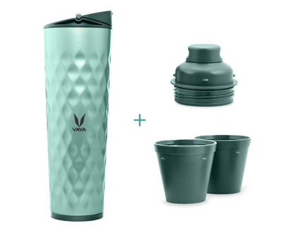 Drynk 3 in 1 Stainless Steel Water Bottle (Tumbler+Sipper+Gulper) with 2 Cups, 600 ml