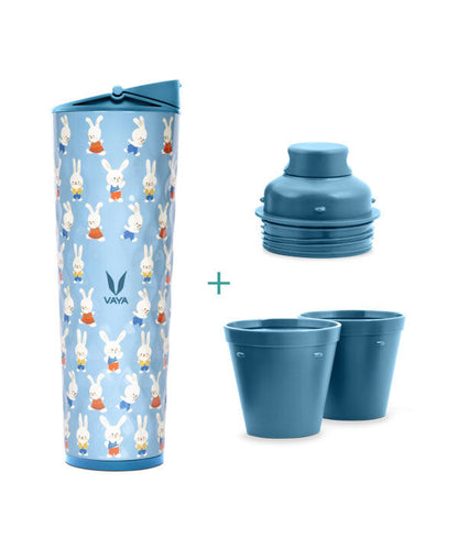 Drynk 3 in 1 Stainless Steel Water Bottle (Tumbler+Sipper+Gulper) with 2 Cups, 600 ml