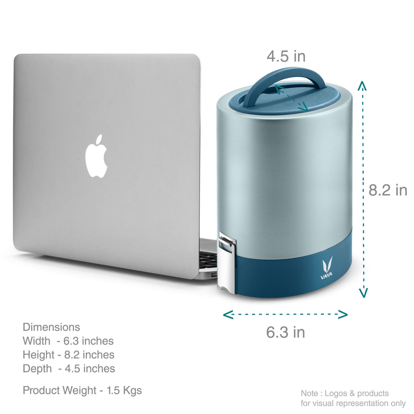 Tyffyn Jumbo Copper-Finished Stainless Steel Lunch Box Without Bagmat, 1300 ml, 4 Containers