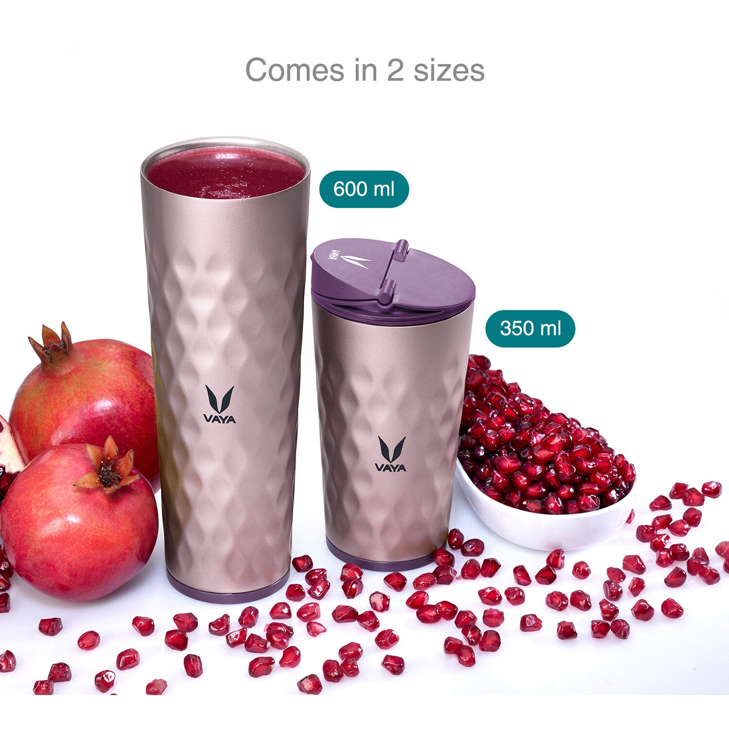 Drynk 3 in 1 Stainless Steel Water Bottle (Tumbler+Sipper+Gulper) with 2 Cups, 600 ml