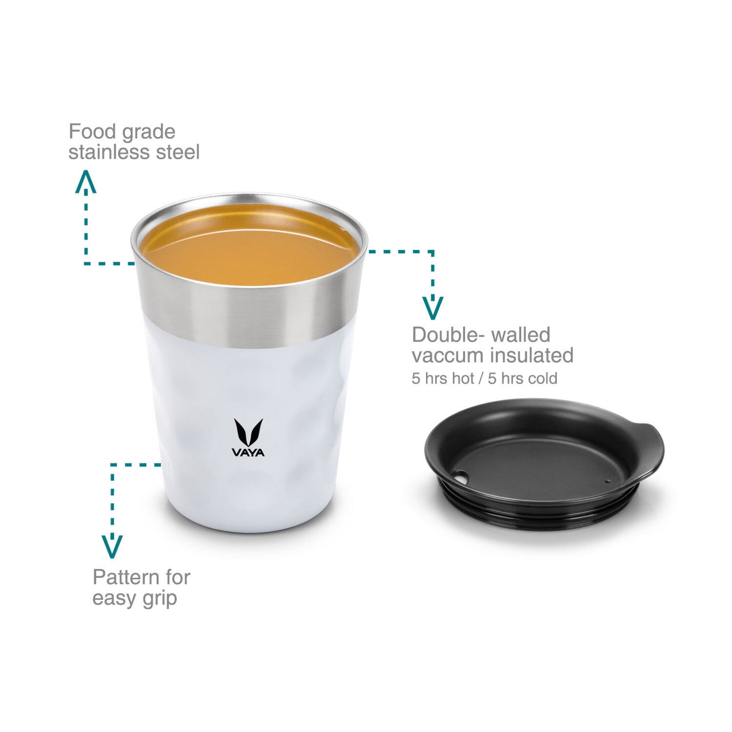 Tumbler Keluli Tahan Karat PopCup dengan Tudung, Mug Perjalanan Bertebat Vakum Dinding Dua Kali, 250ml 