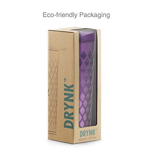 Drynk 600 ml Kelalang Keluli Tahan Karat Bertebat Vakum, Botol Air Penyedut Termos (Tumbler+Sipper) 