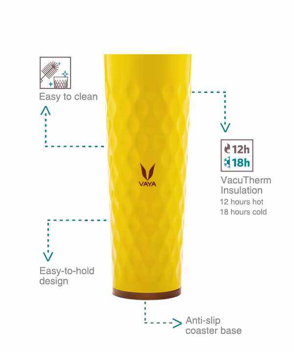 Drynk 600 ml Kelalang Keluli Tahan Karat Bertebat Vakum, Botol Air Penyedut Termos (Tumbler+Sipper) 