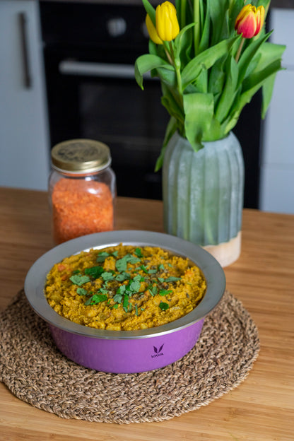 HauteCase - Kaserol Bertebat Keluli Tahan Karat Dengan Tudung | Periuk Kes Panas dan Bekas Makanan Termos | Kuali Periuk Kaserol Panas dengan Tudung 1.5L + Tudung Tindanan 