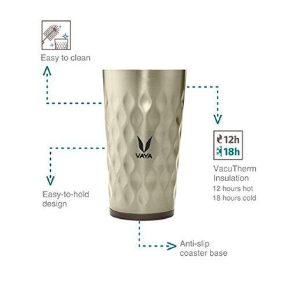 Drynk 350 ml Vacuum Insulated Stainless Steel Flask, Thermos Sipper Water Bottle (Tumbler+Sipper)