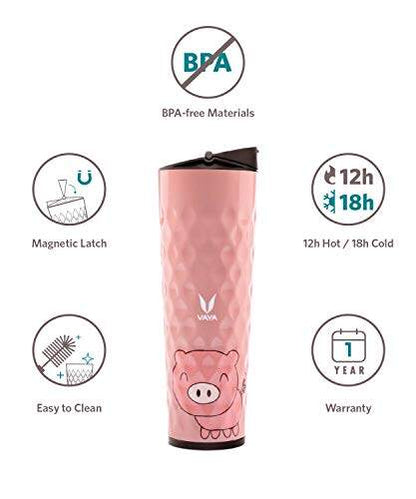 Drynk 3 in 1 Stainless Steel Water Bottle (Tumbler+Sipper+Gulper) with 2 Cups, 600 ml